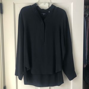 Madewell Black Silk Popover M